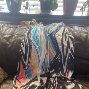 Colorful Abstract Maxi Dress with short side slits